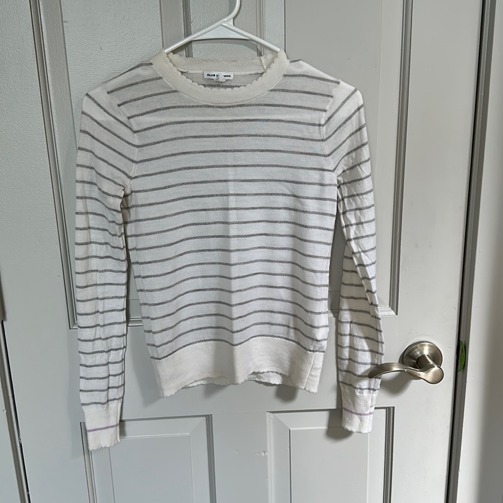 Club Monaco scallop detail wool sweater